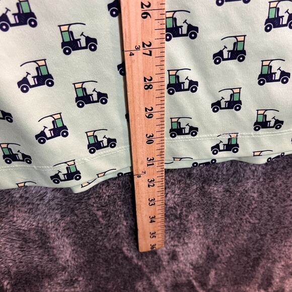 Elliott Collection Polo Shirt Mens XL Golf Cart Print Mint Green Performance - Picture 6 of 7
